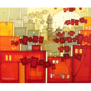 Salman Farooqi, 30 x 36 Inch, Acrylic on Canvas, Cityscape Painting, AC-SF-207